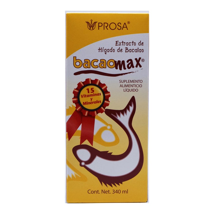 BACAOMAX Extracto de Hígado de Bacalao LIQUIDO Fco. 340 ML.