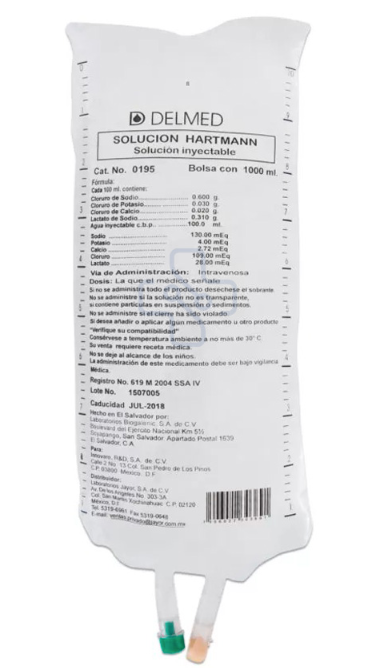 SOLUCIÓN HARTMANN DELMED Sol. Iny. Bolsa 1000 ML.