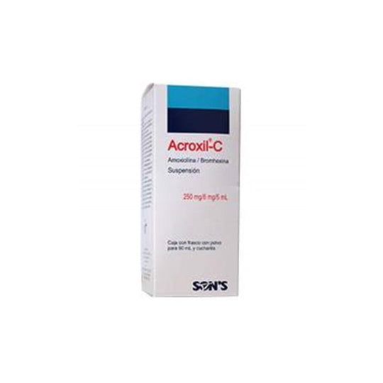 ACROXIL-C SUSP. FCO. 60 ML. 250-8 MG/5 ML.Bromhexina+Amoxicilina 