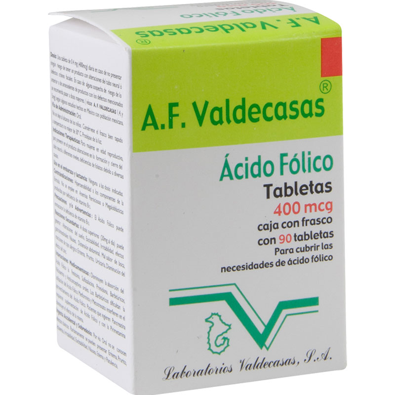 A.F. VALDECASAS C/90 TABS. 400 MCG.