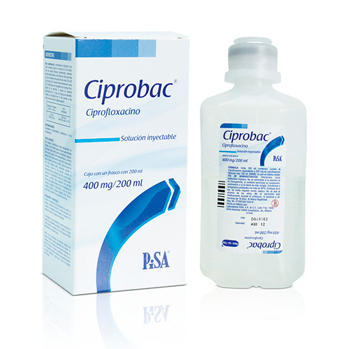 CIPROBAC Sol. Iny. c/1 Fco. 200 ML. 400 MG/200 ML. ciprofloxacino