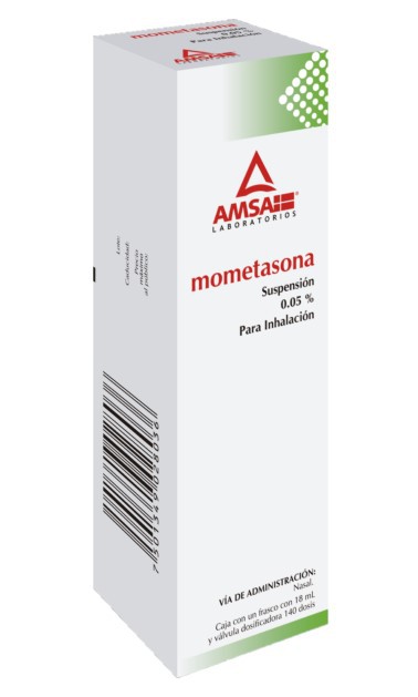 MOMETASONA (Amsa) SUSP. p/INHALACIÓN NASAL 0.05% Fco.18 ML. c/140 Ds. 50 MCG.