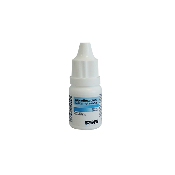 CIPROFLOXACINO/DEXAMETASONA (Son´s) Sol. Oft. Fco Gotero 5 ML. 3.5-1 MG/1 ML.