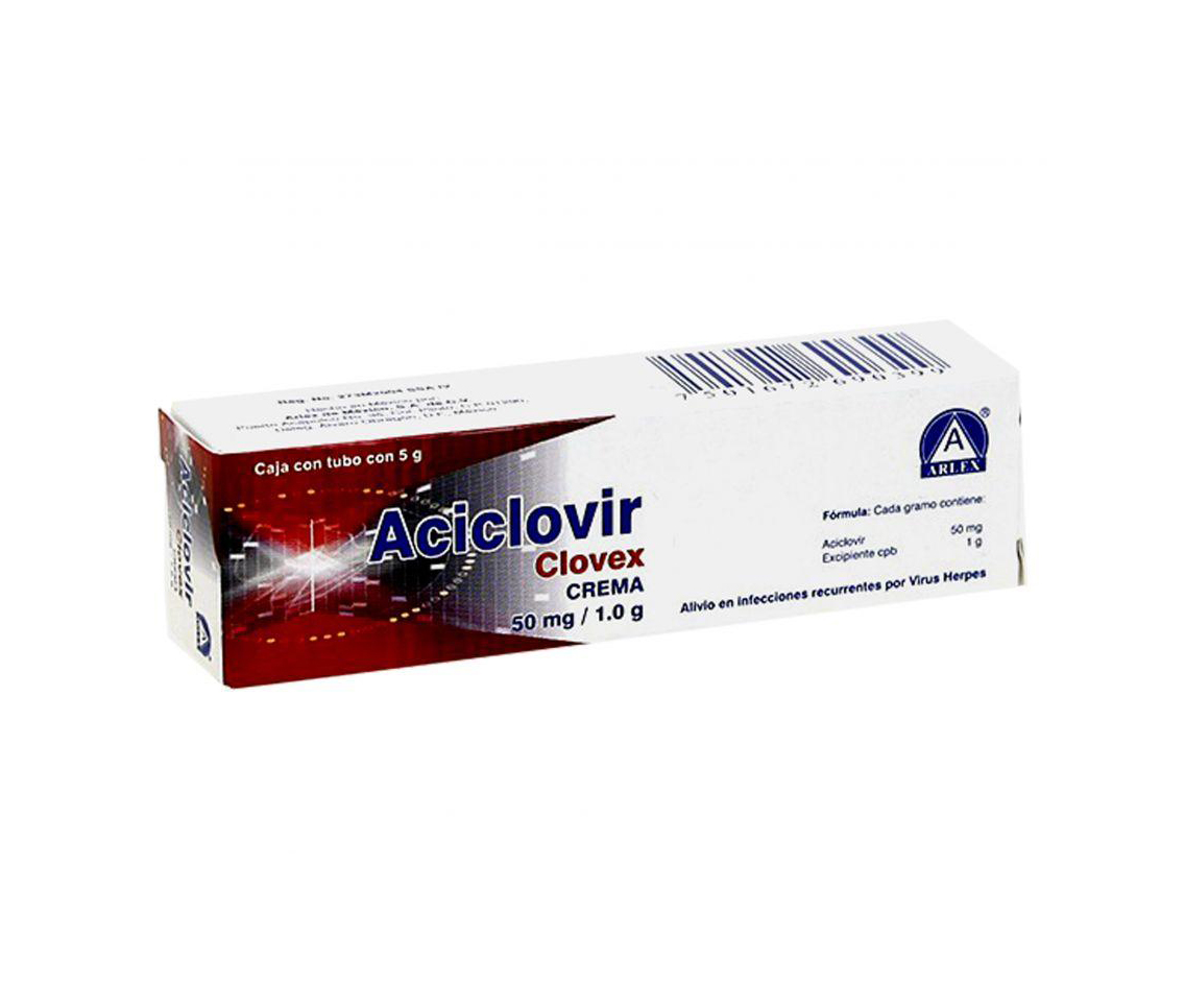CLOVEX CREMA Tubo c/5 G. 50 MG/1 G. aciclovir