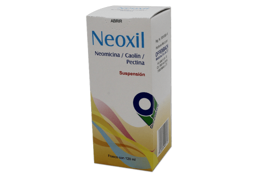 NEOXIL SUSP. FCO. 120 ML. 0.710-20.0-1.0 G/100 ML.Neomicina+Caolín+Pectina (