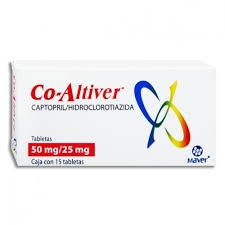 CO-ALTIVER c/15 TABS. 50/25 MG. captopril+hidroclorotiazida