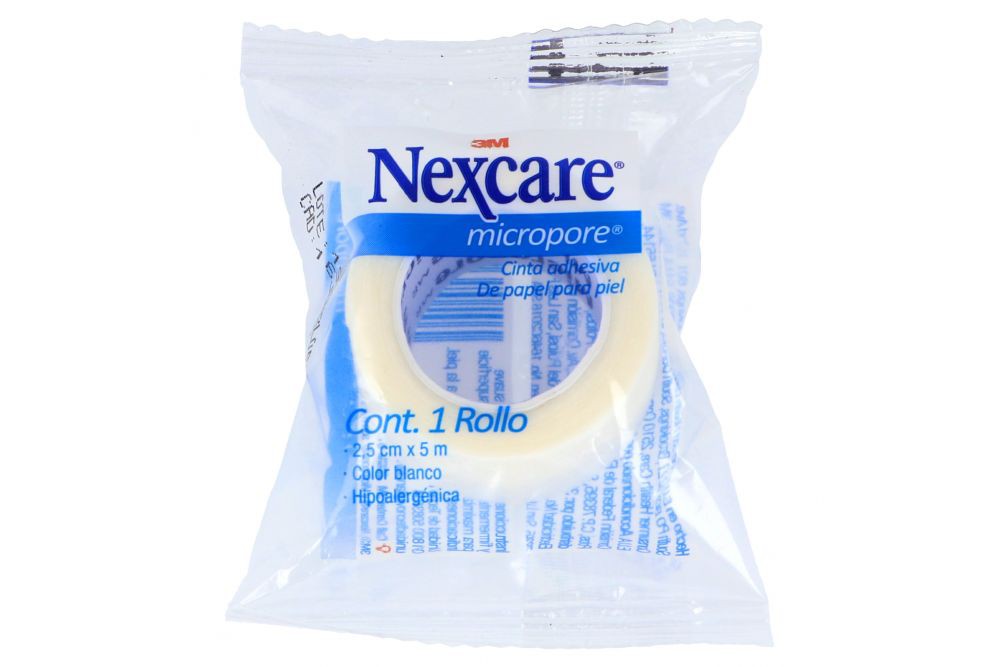 NEXCARE MICROPORE Rollo Col. Blanco A: 5cm. (2"); L: 5m. Bolsa c/1 Pza.