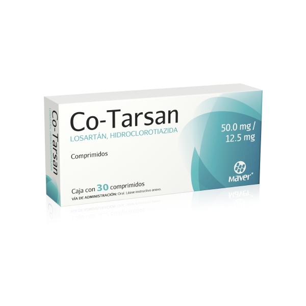 CO-TARSAN c/30 COMPS.  50/12.5 MG. losartan+ hidroclorotiazida