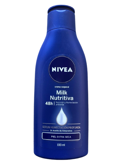 NIVEA Milk Nutritiva 72H Crema Corporal PIEL SECA/EX-SECA 100 ML.