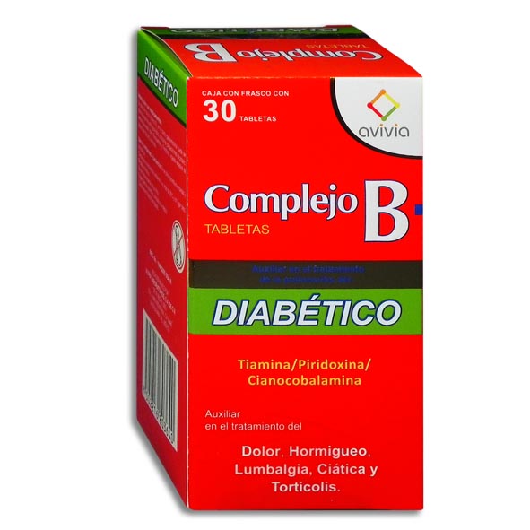 🚚 AVIVA Complejo B Diabetico 30 Tabs.