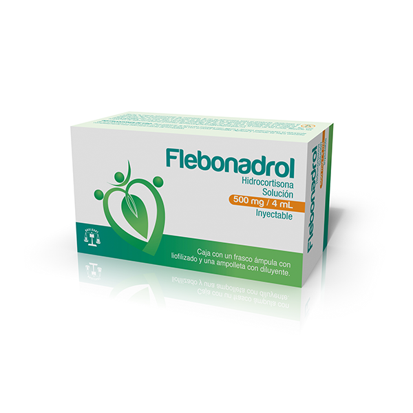 FLEBONADROL Sol. Iny. c/1 FCO. AMP. 500 MG/4 ML. hidrocortisona