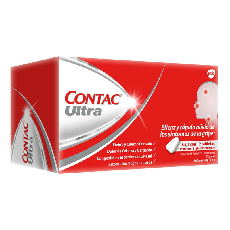 CONTAC ULTRA CAJA C/12 TABS. 500/5/2 MG.