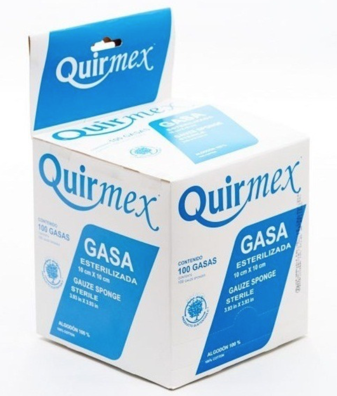 🚚QUIRMEX Gasa Esterilizada 10x10 100pz