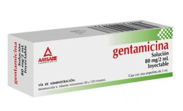 GENTAMICINA (Amsa) Sol. Iny. c/1 AMPTA.  80 MG/2 ML.