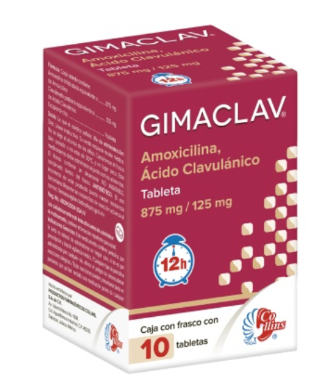 GIMACLAV 12H C/10 TABS. 875/125 MG