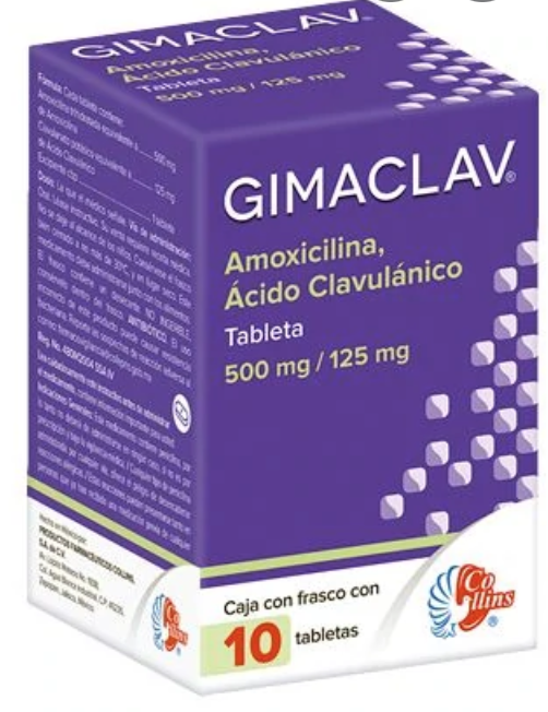 GIMACLAV C/10 TABS. 500/125 MG.