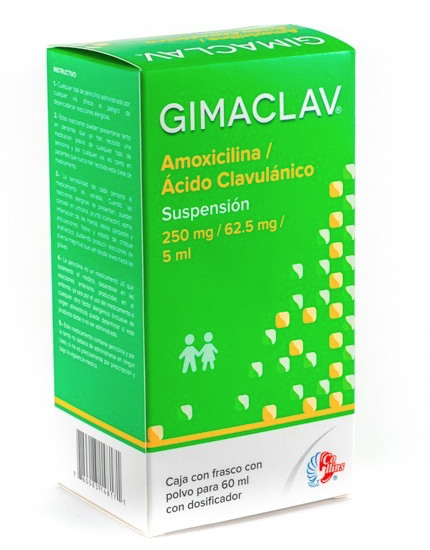 GIMACLAV SUSP. Fco. 60 ML. 250-62.5 MG/5 ML.