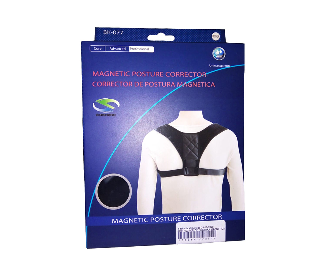 CORRECTOR DE POSTURA CON MAGNÉTICOS Talla CHICA (65-80cm) c/1 Pza.