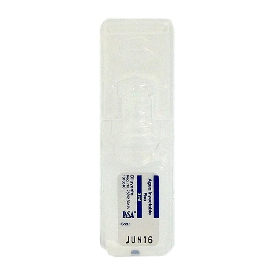 AGUA INYECTABLE (Pisa) SOLUCIÓN c/1 AMPTA.  3 ML.