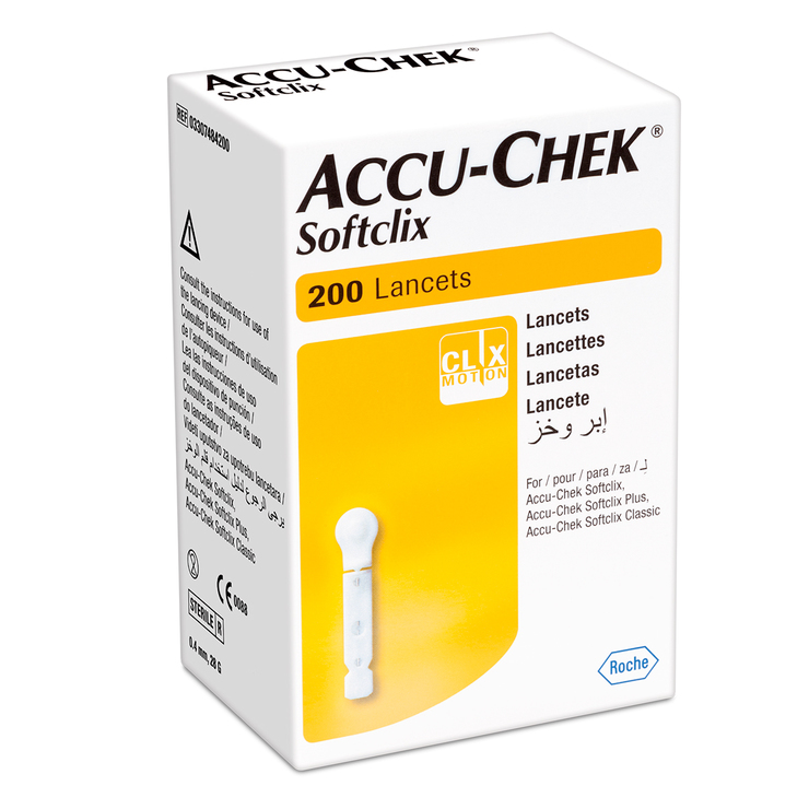 ACCU-CHEK SOFTCLIX LANCETAS 28G (0.40MM) CJA. C/25