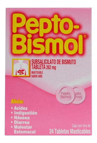 PEPTO-BISMOL Sabor Anís c/24 TABS. MASTICABLES 262.4 MG.