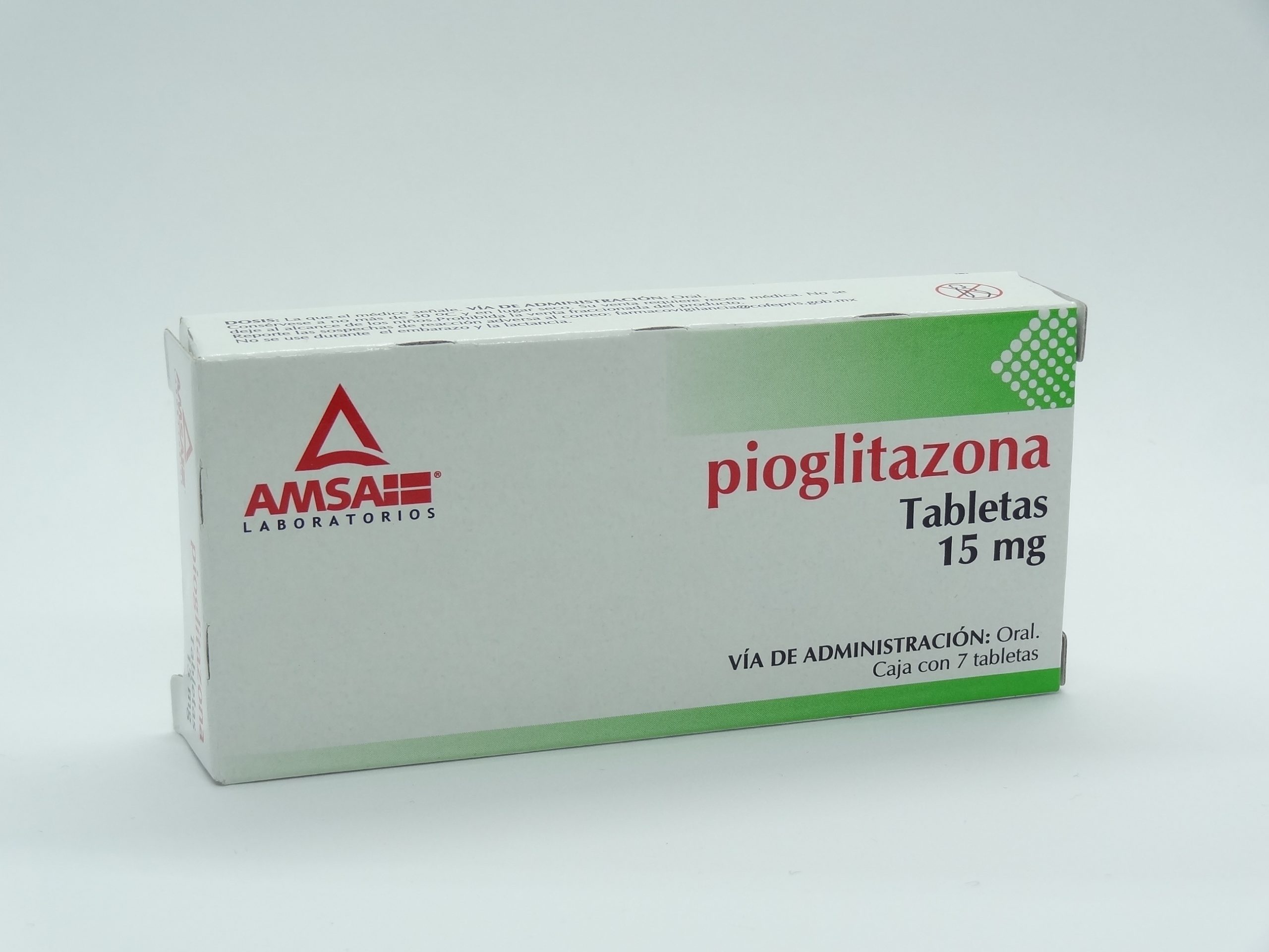PIOGLITAZONA (AMSA) C/7 TABS. 15 MG.