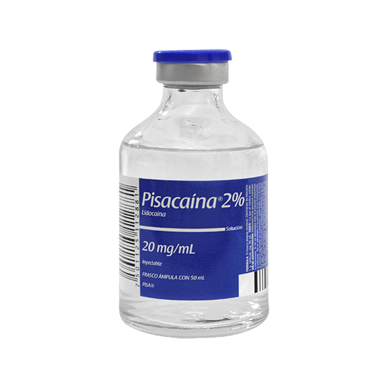 PISACAINA 2% Sol. Iny. c/1 FCO. AMP. 50 ML. 20 MG/1 ML.