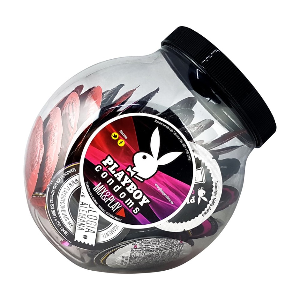 PLAYBOY MIX&PLAY (Mix: 50ES/50TX) Vitrolero c/100 CONDONES.