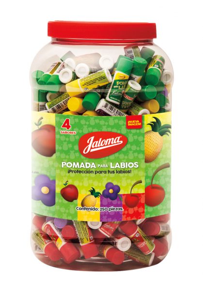 POMADA PARA LABIOS (Jaloma) Vitrolero c/250 Pzs. 3 G.