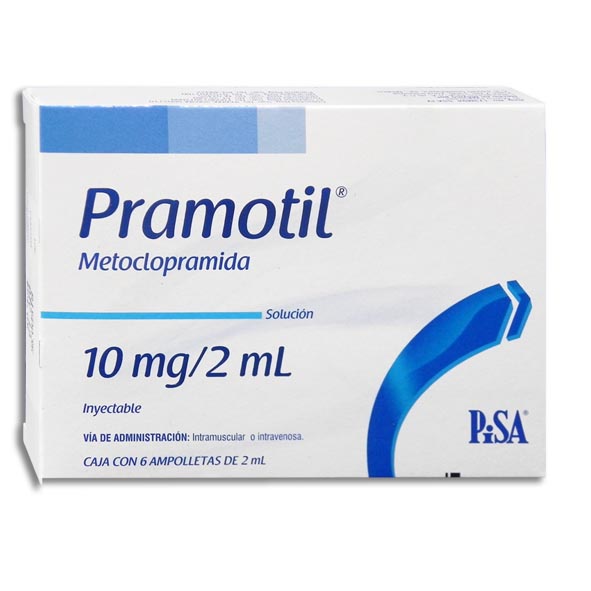 PRAMOTIL Sol. Iny. c/6 AMPTAS. 10 MG/2 ML.