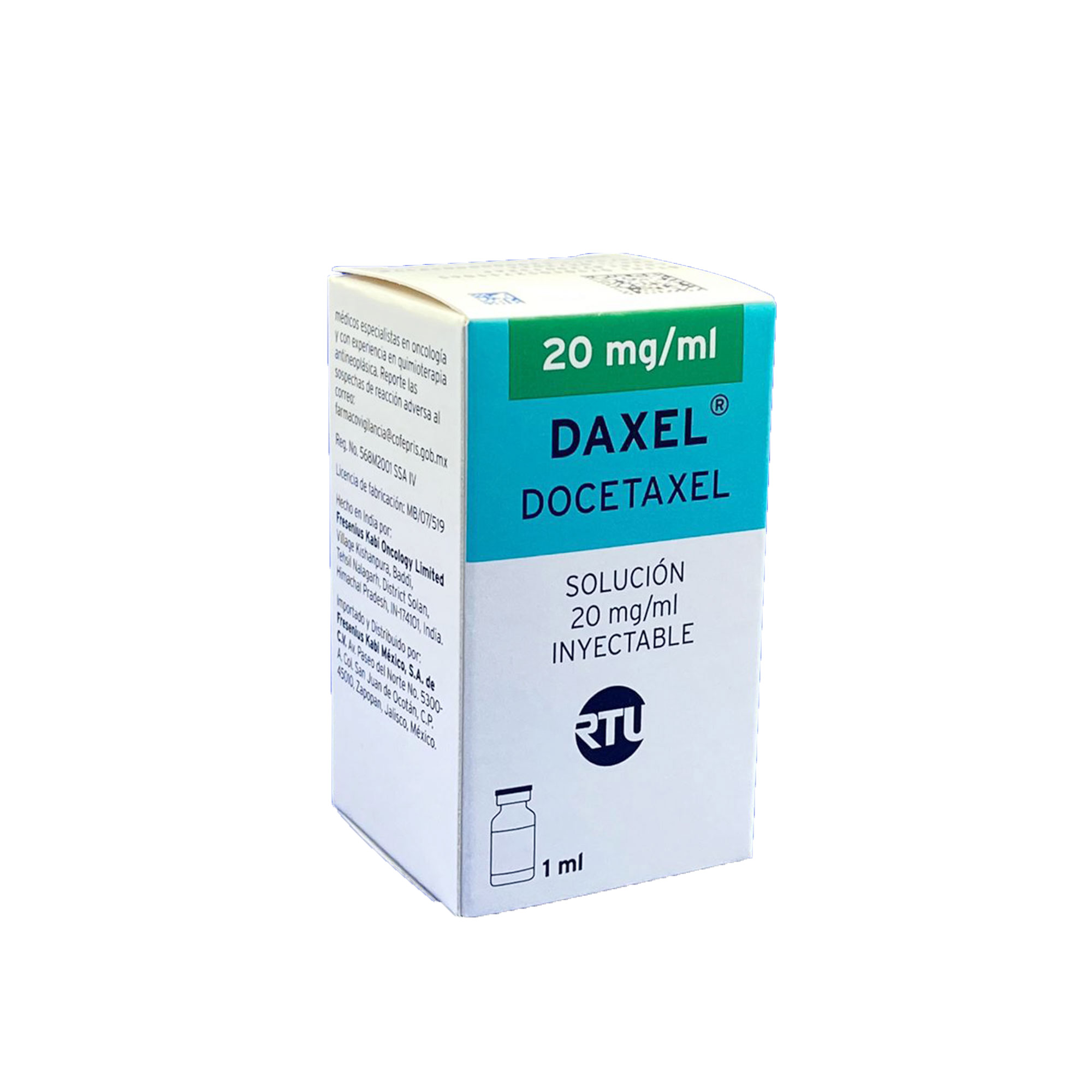 DAXEL RTU SOL. INY. C/1 FCO. AMP. 1 ML. 20 MG/1 ML